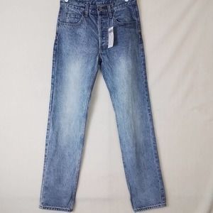 Brandy Melville J Galt Mid Rise‎ Button Fly Jeans Size Small in Med Wash Denim